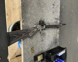 Der Unterhebel-Repetierer «Marlin 45-70» ist mit Reddot-Visier ausgestattet und trifft fast ohne Zielen immer ins Schwarze.